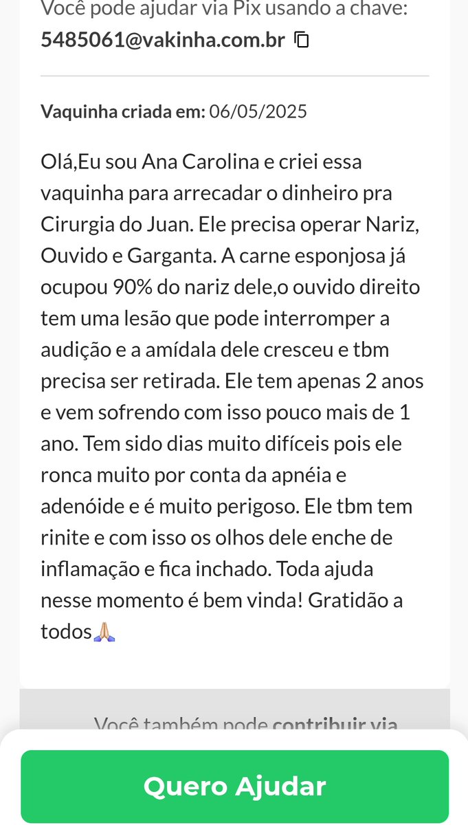 Boa tarde, vocês sabem que brinco muito aqui mas agora vamos de assunto sério
O Jefferson é meu amigo e professor da escolinha de futebol do Cruzeiro de Juiz de Fora, o filho dele Juan tem 2 anos e a cerca de um ano vem sofrendo com quadros de otite repetitiva +++