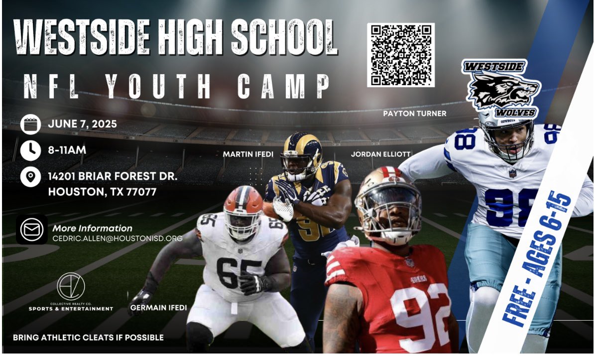 2nd Annual Westside NFL Youth Camp . Its free <a href="/GermainX1/">Germain C. Ifedi</a> <a href="/MIfedi/">Martin Ifedi</a> Sign up