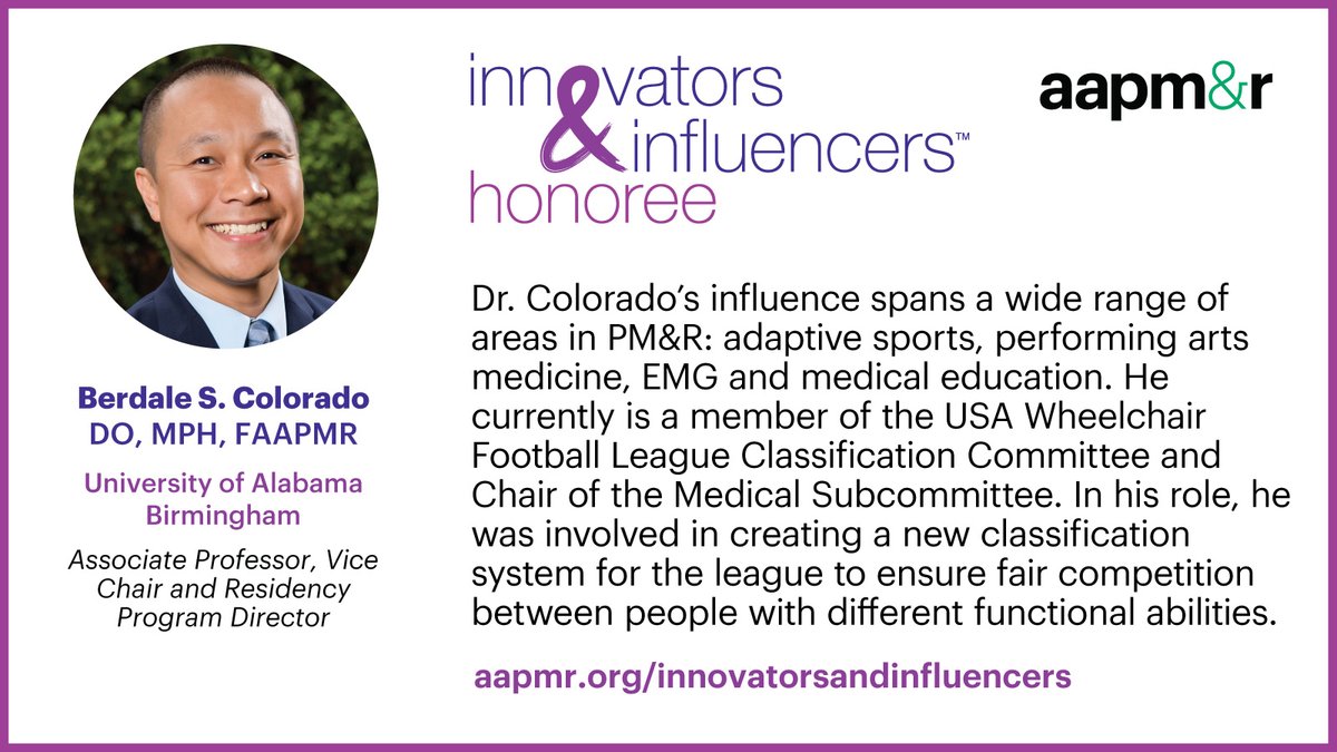 Congrats to Dr. Colorado on being one of our 2025 Innovators &amp; Influencers!

Most recently, he founded a new NASS-accredited interventional spine and musculoskeletal medicine fellowship program at the University of Alabama Birmingham, which will welcome its first fellow this