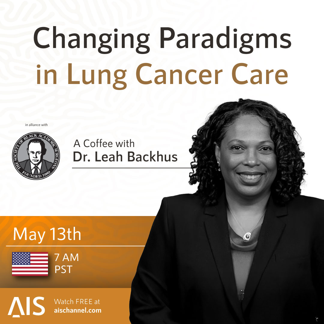 AIS Channel (@aischannel) on Twitter photo ποΈ May 13! Q&A with Dr. Leah Backhus (<a href="/leahbackhusmd/">Leah Backhus MD MPH FACS</a>) on "Changing Paradigms in #LungCancer Care"! π¬οΈ Hosted with <a href="/SocietyofBAS/">Society of Black Academic Surgeons</a>.
Got questions on new treatments & strategies? Ask live! π€
π 7AM PST | 4PM CEST
π aischannel.com/coffee-with/leβ¦
#IamAIS #CancerCare #ThoracicSurgery ποΈ May 13! Q&A with Dr. Leah Backhus (<a href="/leahbackhusmd/">Leah Backhus MD MPH FACS</a>) on "Changing Paradigms in #LungCancer Care"! π¬οΈ Hosted with <a href="/SocietyofBAS/">Society of Black Academic Surgeons</a>.
Got questions on new treatments & strategies? Ask live! π€
π 7AM PST | 4PM CEST
π aischannel.com/coffee-with/leβ¦
#IamAIS #CancerCare #ThoracicSurgery