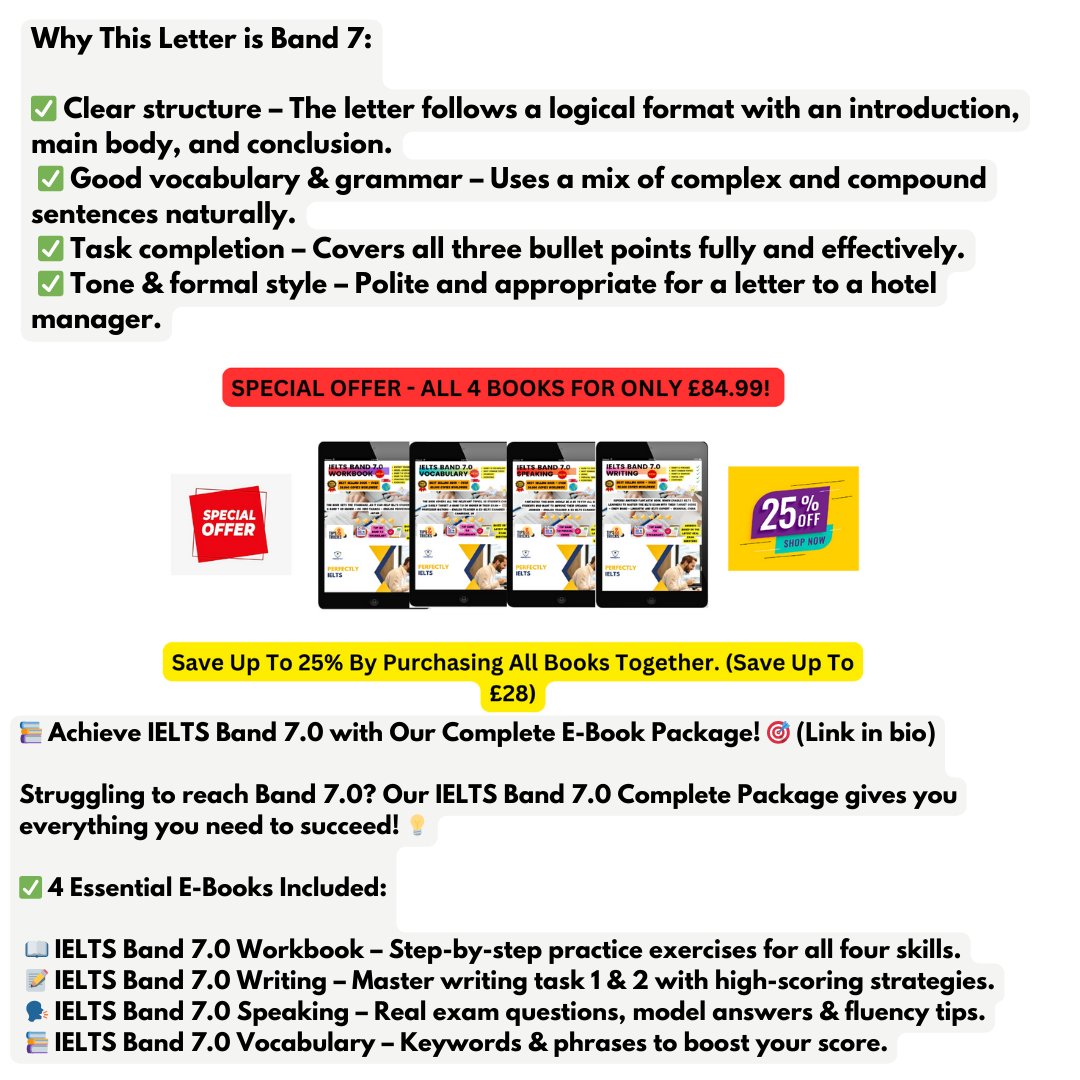 ✉️ IELTS General Writing Task 1 – Sample Letter Inside! 📄

#IELTS #IELTSprep #IELTSwriting #IELTSgeneral #WritingTask1 #EnglishTips #LetterWriting #Band7Plus #StudyIELTS #IELTSsample