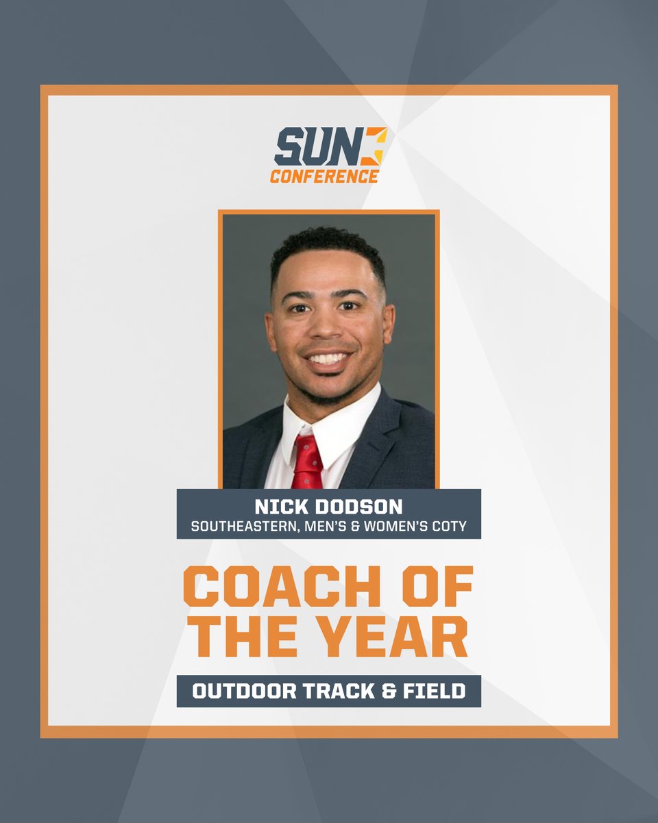 The Sun Conference (@sunconference) on Twitter photo And your 2025 Men’s and Women’s Coach of the Year — Nick Dodson of <a href="/FireAthletics/">SEU Athletics</a>!
This marks Coach Dodson’s ninth and tenth career honors. Congratulations!
Read more here 🔗bit.ly/44Z55ka And your 2025 Men’s and Women’s Coach of the Year — Nick Dodson of <a href="/FireAthletics/">SEU Athletics</a>!
This marks Coach Dodson’s ninth and tenth career honors. Congratulations!
Read more here 🔗bit.ly/44Z55ka