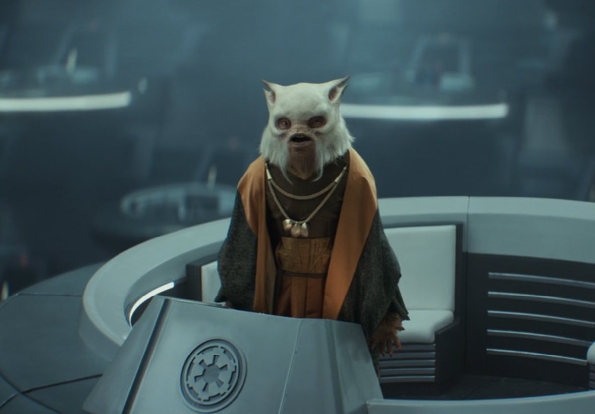 EmmaTolkin's tweet photo. Emotional whiplash in this Andor ep going from a pissy fascist furby to Mon Mothma calling Palpatine a genocidal monster https://t.co/EYfoeZozPh