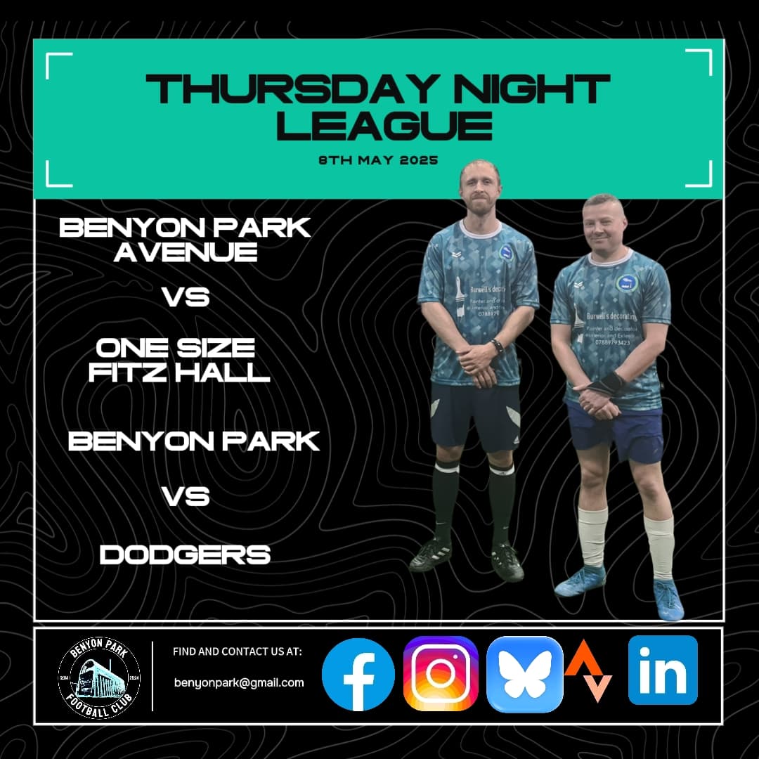 BenyonPark's tweet photo. It’s double trouble tonight as both Thursday sides are in league action https://t.co/883H4mpSnv