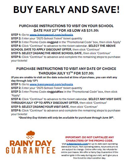 Early Bird Offer ends soon!!!
Join our school community at PAVILION 8 (behind the Old Mill) for the day and a special visit from Kenny the Kangaroo and friends between 2pm and 3pm!
TOMMOROW MAY 9TH IS THE LAST DAY OF THE EARLY BIRD SPECIAL RATE - TICKETS AS LOW AS $31.99!!!