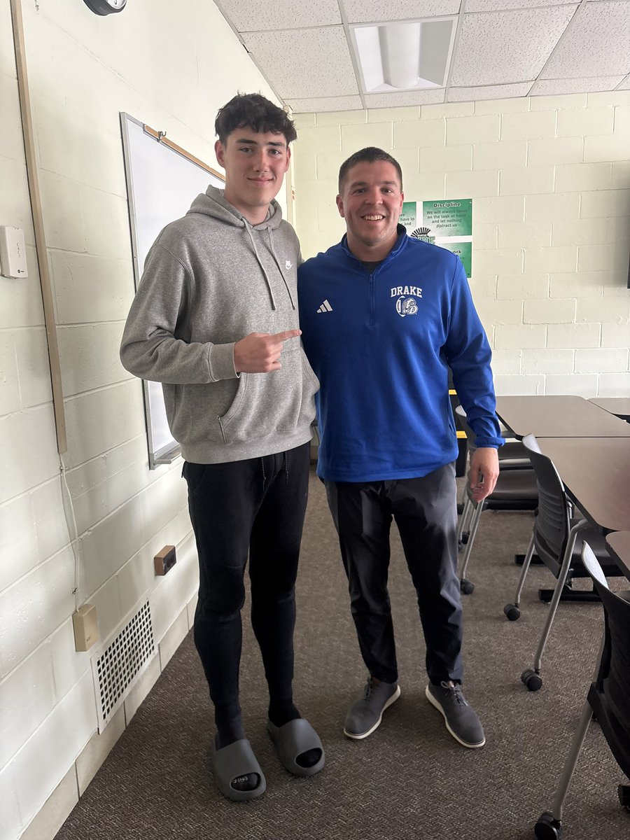 Luke Mahoney (@lukemahoney07) on Twitter photo Thank you to <a href="/AdamCox38/">Adam Cox</a> for coming out and talking to me about <a href="/DrakeBulldogsFB/">Drake Football</a> today! Excited to talk more in the future.
<a href="/OLCHSAthletics/">OLCHS Athletics</a> <a href="/OLCHS_football/">OLCHS Football</a> <a href="/EDGYTIM/">Timothy “EDGYTIM” OHalloran</a> <a href="/DeepDishFB/">DEEP DISH FOOTBALL</a> <a href="/CoachBigPete/">Peter "Coach Big Pete" Leinweber</a> <a href="/PrepRedzoneIL/">Prep Redzone Illinois</a> Thank you to <a href="/AdamCox38/">Adam Cox</a> for coming out and talking to me about <a href="/DrakeBulldogsFB/">Drake Football</a> today! Excited to talk more in the future.
<a href="/OLCHSAthletics/">OLCHS Athletics</a> <a href="/OLCHS_football/">OLCHS Football</a> <a href="/EDGYTIM/">Timothy “EDGYTIM” OHalloran</a> <a href="/DeepDishFB/">DEEP DISH FOOTBALL</a> <a href="/CoachBigPete/">Peter "Coach Big Pete" Leinweber</a> <a href="/PrepRedzoneIL/">Prep Redzone Illinois</a>