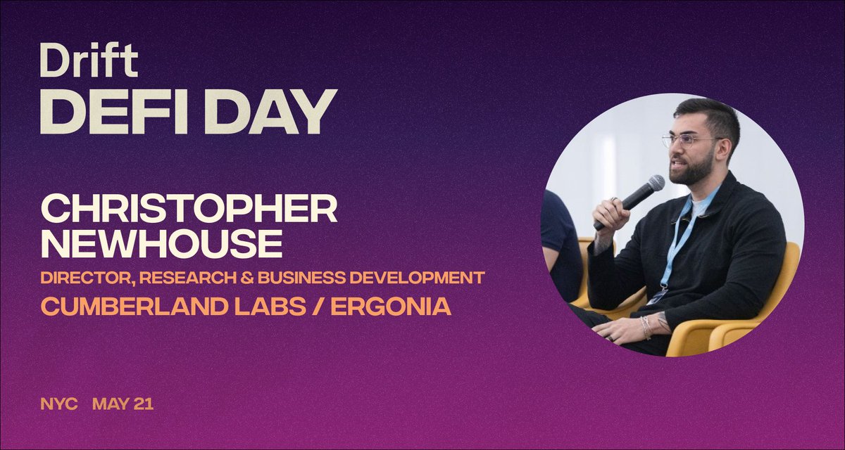 Chris Newhouse (<a href="/CryptoDeFiGuy/">Chris Newhouse</a>) will be attending <a href="/solana/">Solana</a>'s Accelerate Conference and <a href="/DriftProtocol/">Drift</a>'s DeFi Day in a couple of weeks!

He's been working closely as a mentor for a few of the teams participating in Momentum, Drift's accelerator for Solana DeFi Teams, and is excited