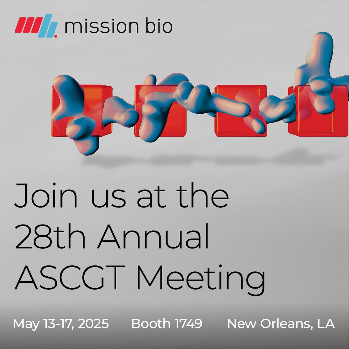 🎉 We're headed to the Big Easy! Join us next week in New Orleans for <a href="/ASGCTherapy/">ASGCT</a>  #ASGCT2025 🎉

Visit Mission Bio at Booth #1749 to learn more about how Tapestri is advancing #cgt characterization 🧬

Check out the *can't-miss* presentations here ➡️ bit.ly/450nUU9
