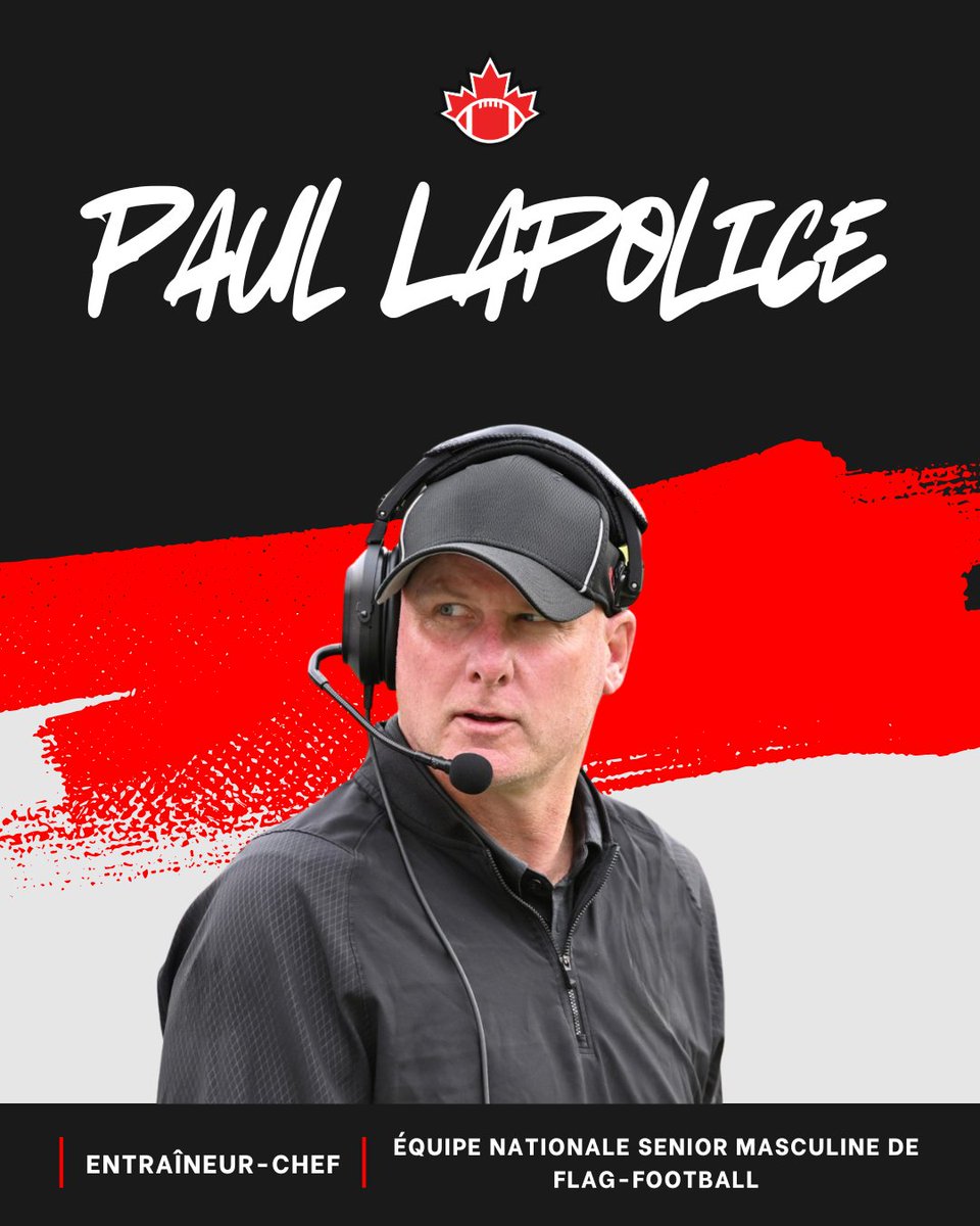The future of Men's Flag Football in Canada starts here. 🇨🇦

We are excited to announce that Paul LaPolice has been named the next head coach of the Senior Men's National Flag team ahead of the LA 2028 Olympics.

🗞️ shorturl.at/xADqc

--

L’avenir du flag-football masculin
