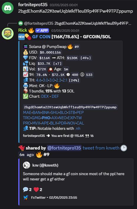 Recent small cooks within a week:

$GRUG @ 90K --> 300K (3.3x)
$zb @ 70K --> 260K (3.7x)
$DRA @ 2.3M --> 7.6M (3.3x)
$GFCOIN @ 115K --> 800K (7x)

Join NFTU today!
discord.gg/NFTU
