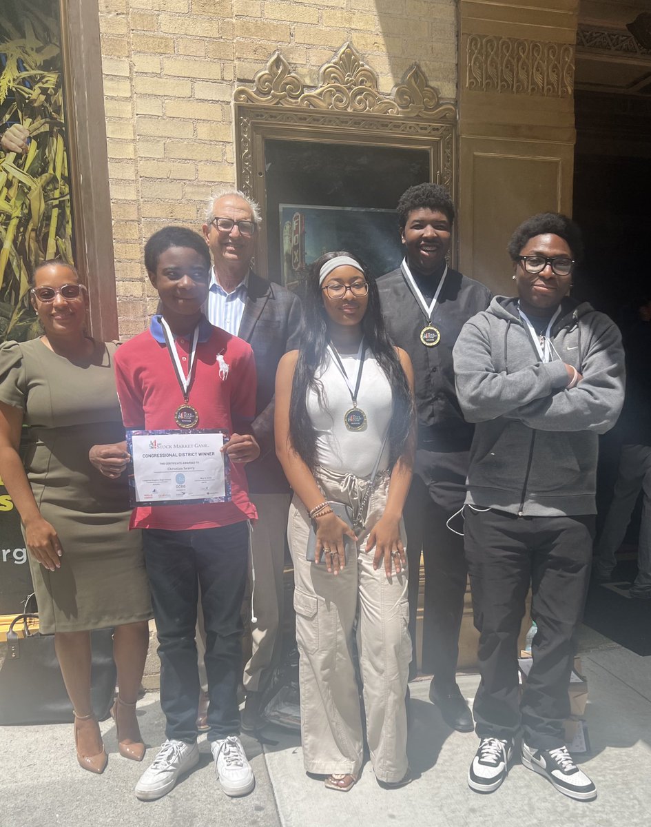 Shoutout to Langston Hughes for taking the top spot in the Stock Market Game! Your sharp strategy and smart investing paid off—we have some future Wall Street legends in the making!”