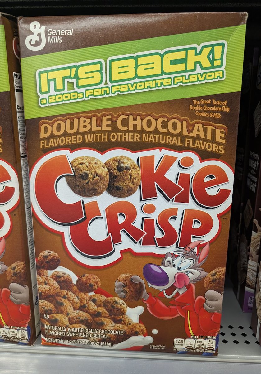 cerealouslynet's tweet image. Oh, so General Mills thought they'd just sneak retro-style Double Chocolate Cookie Crisp back on shelves without telling anyone.