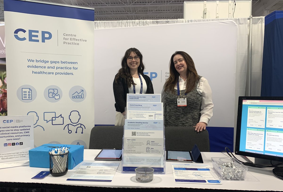 Back for day 2 of #PriMed2025 🙌 Silvana &amp; Taylor are eager to share what CEP has in store for primary care clinicians, including recent tool releases and exciting upcoming topics! Come say hi at booth #511. 

Check out our latest resources at cep.health/tools