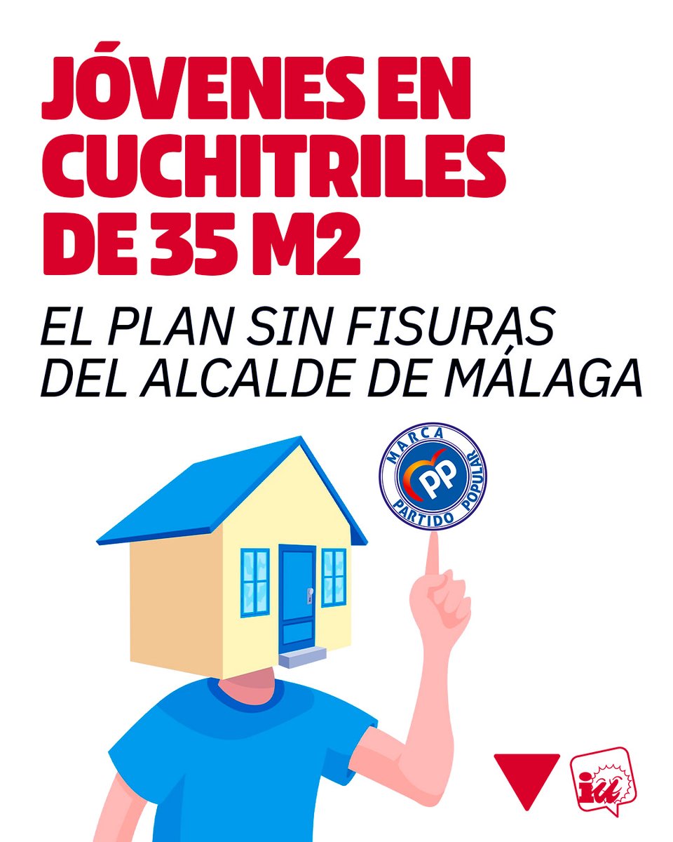 🏘️ ¿Qué cuál es el plan "sin fisuras" de Francisco de la Torre frente a la emergencia habitacional que sufre Málaga?

Pues meter a jóvenes y personas que vivan solas en cuchitriles de 35m². 

Lo de combatir la especulación para otro día.

📰 acortar.link/hgNDfy