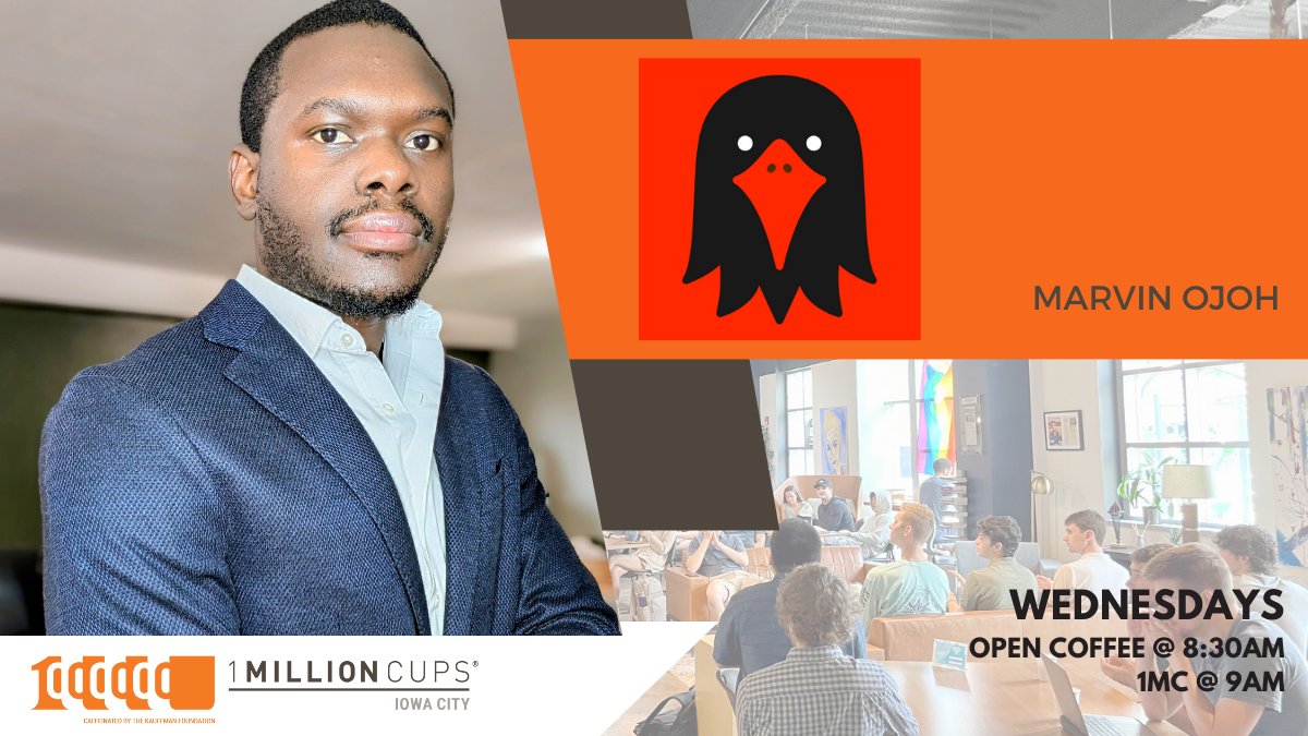 Field Trip! Join us at @dreamcityia  this Wed. for 1MC with Marvin Ojoh with Eyrie! Eyrie is strengthening our community connections and capital by fostering the exchange of moments, insights, and happenings within Hawkeye Country!

Open Coffee @ 8:30am | Presentation @ 9am