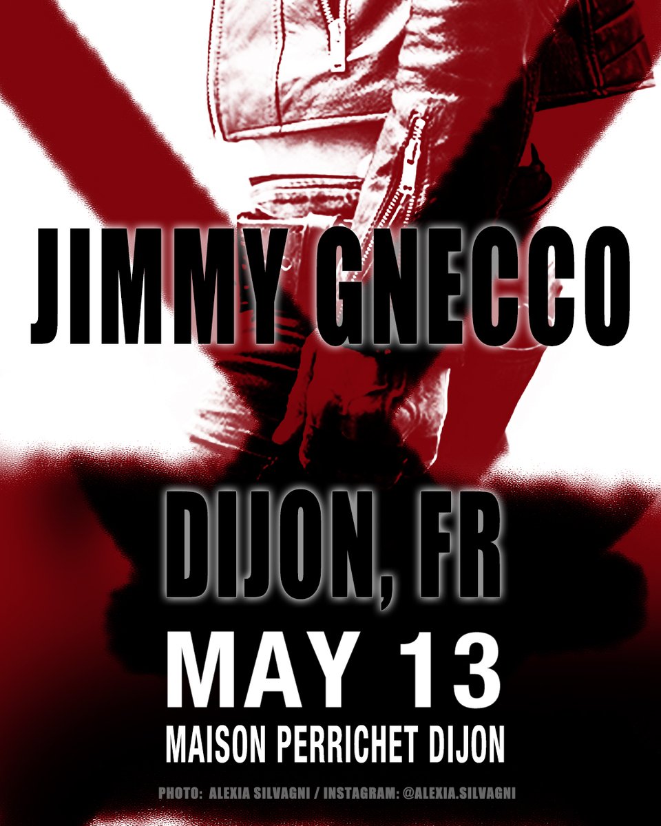 Jimmy Gnecco (@jimmygnecconews) on Twitter photo Jimmy Gnecco (of Ours) Acoustic Performance in Dijon, France at maison perrichet dijon May 13th.
Doors 7:30pm. Show 8:15pm. 16+ (under 16 accompanied)
RSVP maison.perrichet@gmail.com Jimmy Gnecco (of Ours) Acoustic Performance in Dijon, France at maison perrichet dijon May 13th.
Doors 7:30pm. Show 8:15pm. 16+ (under 16 accompanied)
RSVP maison.perrichet@gmail.com