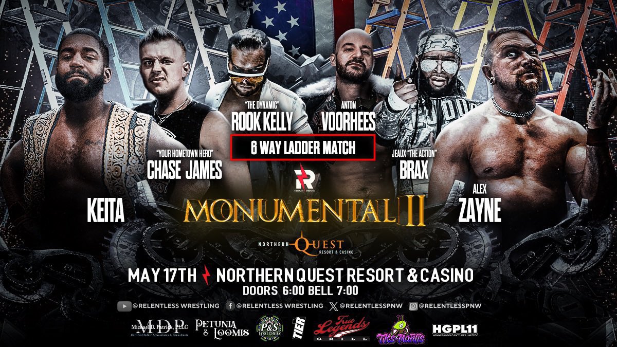 Jeaux "The Action" Brax⭐️ (@realactionbrax) on Twitter photo 5/17 - Spokane, WA
The next major movie moment comes to a ladder near you <a href="/RelentlessPNW/">Relentless Wrestling 容赦ない</a> 5/17 - Spokane, WA
The next major movie moment comes to a ladder near you <a href="/RelentlessPNW/">Relentless Wrestling 容赦ない</a>