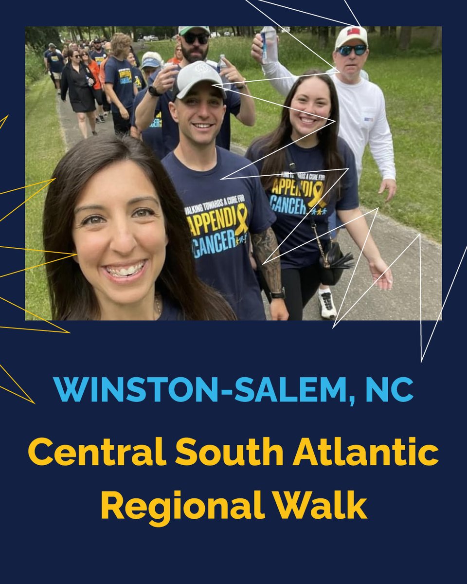 📍 Spotlight on: Central South Atlantic Regional Walk – Winston-Salem, NC

👉 Register today: secure.acpmp.org/northcarolina
Walk from anywhere or find a regional walk near you: secure.acpmp.org/appendixcancer…

#AppendixCancerWalk #StompOutAppendixCancer