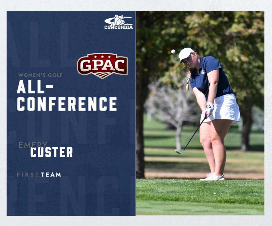 Concordia Bulldogs (@cunebulldogs) on Twitter photo ⭐ GPAC ALL-CONFERENCE ⭐
➡️ First Team
⛳ <a href="/CusterEmery/">Emery Custer</a> | Broken Bow, NE
📝 3x All-GPAC honoree; led <a href="/CUNEBulldogGolf/">CUNE Bulldog Golf ⛳️</a> in 2024-25 with an 82.1 scoring average; placed 5th in the GPAC. ⭐ GPAC ALL-CONFERENCE ⭐
➡️ First Team
⛳ <a href="/CusterEmery/">Emery Custer</a> | Broken Bow, NE
📝 3x All-GPAC honoree; led <a href="/CUNEBulldogGolf/">CUNE Bulldog Golf ⛳️</a> in 2024-25 with an 82.1 scoring average; placed 5th in the GPAC.
