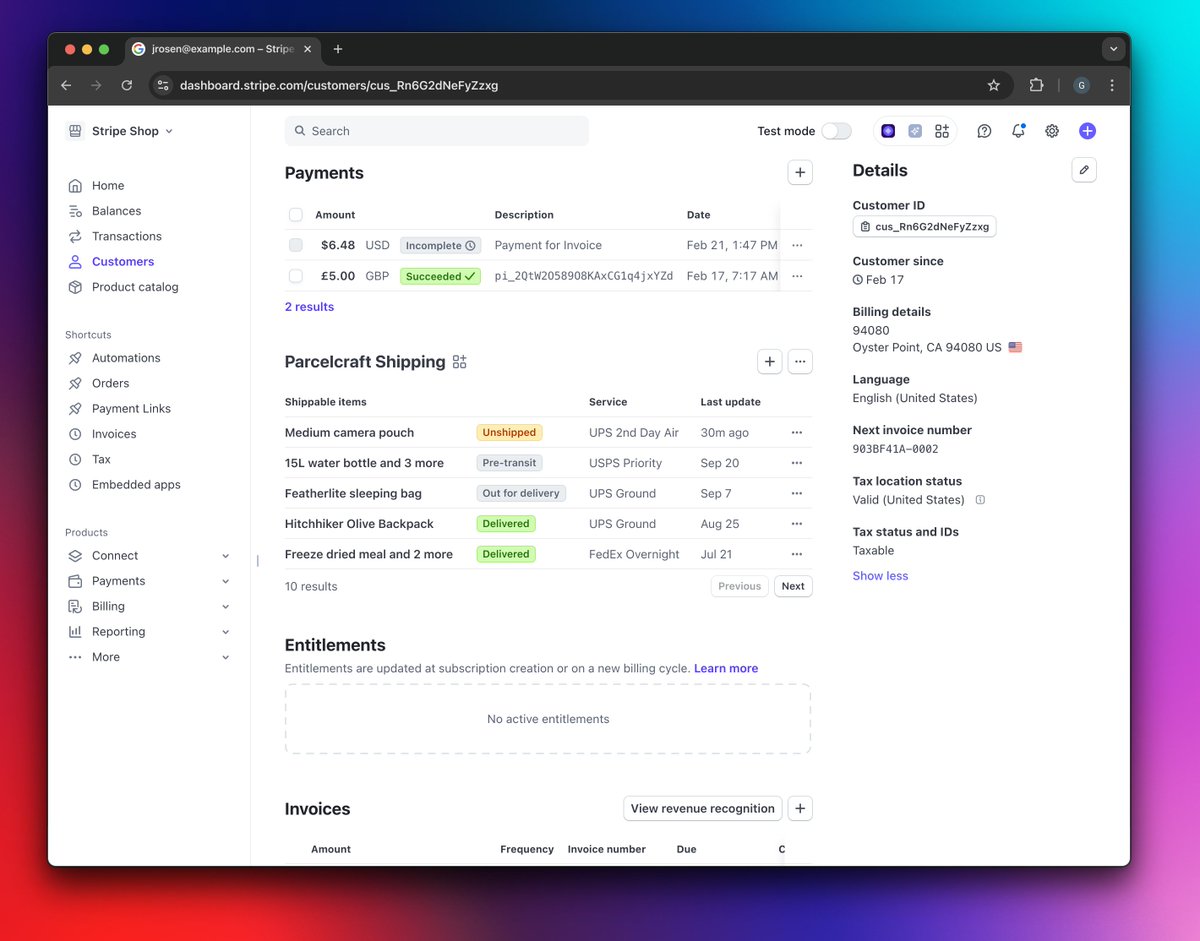 This week at <a href="/stripe/">Stripe</a> Sessions the platform team has shipped so many things that make building on Stripe better! 

A couple of highlights from my amazing team:

Sandboxes for all
Test mode is finally unleashed! With Sandboxes, you can create multiple safe Sandbox environments to
