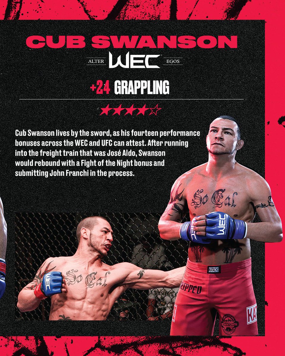 From a young Dustin to prime Cub — these Alter Egos take it back to the WEC days. 💥😤

Tap to read their bios from the World Extreme Cagefighting era 📖