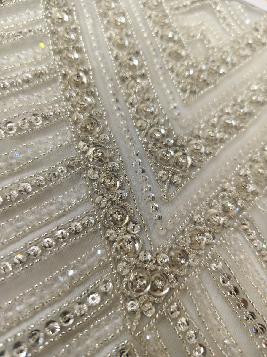 Where geometry meets glamour — this hand-embroidered panel is crafted with sequins and crystals. Perfect for luxury bridalwear, statement sleeves, or couture detailing.

Contact Us for More Details:
info@sadulbadul.com
+91 91363 04295
Visit: sadulbadul.com

#bridalwear