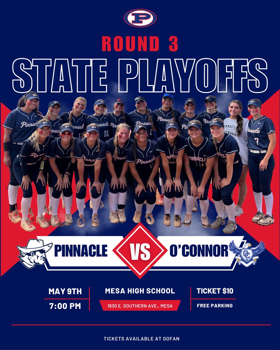 Pinnacle Softball (@pinnaclesb) on Twitter photo Join us on Friday, May 9th at 7PM as we take on O’Connor in Round 3 of the 6A State Playoffs!
<a href="/PVUSDATHLETICS/">PVUSD Athletics</a> Join us on Friday, May 9th at 7PM as we take on O’Connor in Round 3 of the 6A State Playoffs!
<a href="/PVUSDATHLETICS/">PVUSD Athletics</a>
