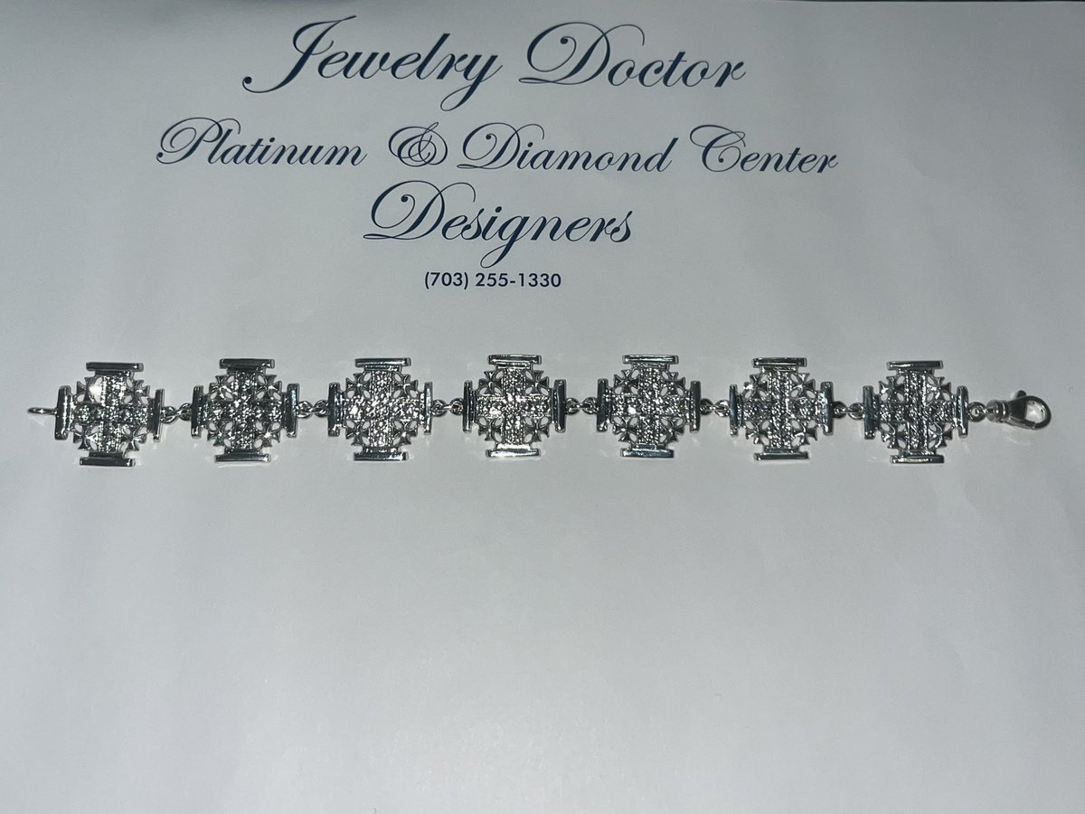 MorrellDiamonds's tweet photo. "Sterling Silver Jerusalem Cross Bracelet" recreated from a bracelet seen in the Movie "Heat".

#jewelry #jewelrydesign #bracelet #sterlingsilver #alpacino #hollywood #movies https://t.co/6eIPTPeWlH