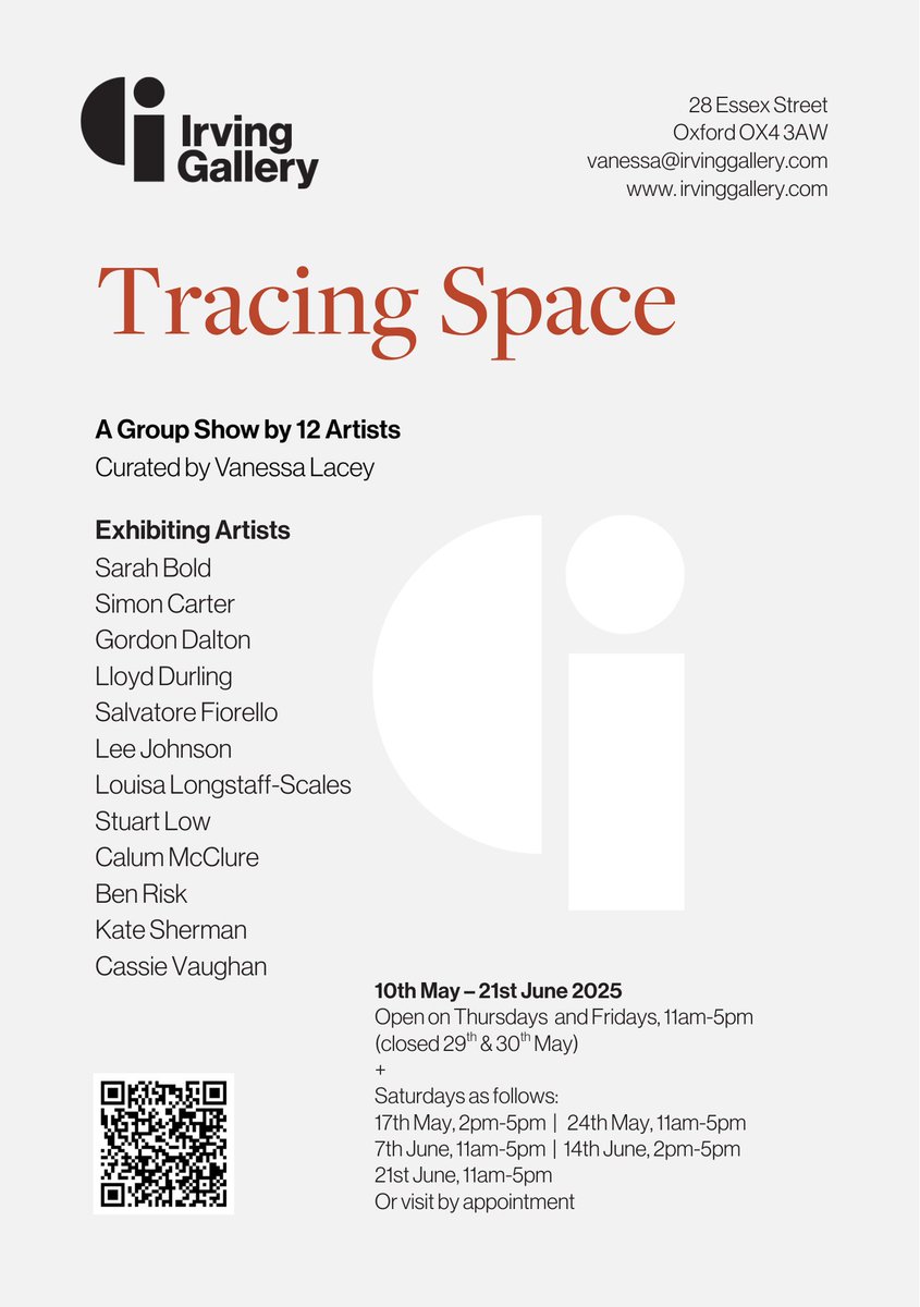 If you happen to be in Oxford, I'm in this show, Tracing Spaces, which opens this Sat 10th May <a href="/IrvingGallery/">Irving Contemporary</a>