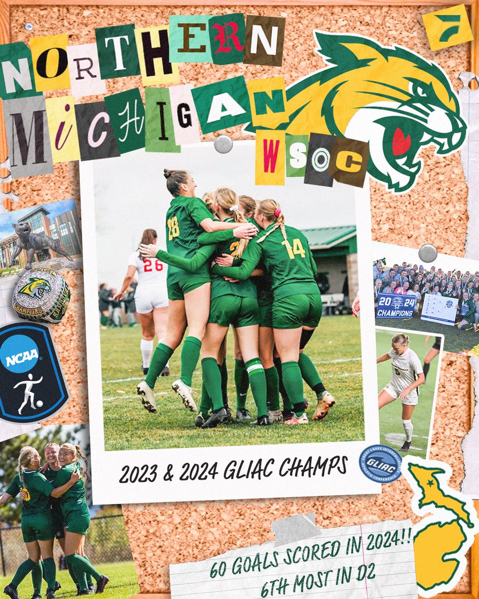FloFC_'s tweet image. The Wildcats have been HUNGRY 🔥⚽️
Northern Michigan has won the GLIAC conference championship in back-to-back seasons and scored 60 goals last season!!
Are they destined for a three peat? 👀🏆
#GLIACFC | @GLIACsports | @NMU_wsoccer
