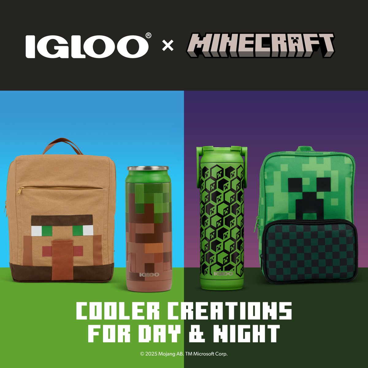 Minecraft's tweet image. Your inventory’s never looked this chill.
Minecraft x IGLOO is here! 🛒 Shop now: aka.ms/MinecraftxIgloo