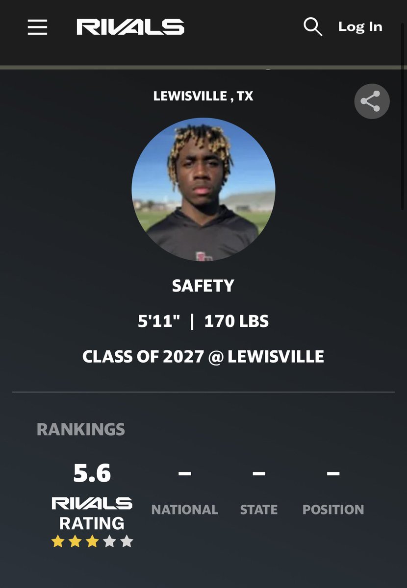 Aiden "A3" Evans (@ace4six) on Twitter photo #AGTG Extremely Blessed to be ranked a 3⭐️ on <a href="/Rivals/">Rivals</a>
<a href="/samspiegs/">Sam Spiegelman</a>
<a href="/LHSFball/">Lewisville Football</a> <a href="/CoachCHall/">Chris Hall</a> <a href="/Coach_Olla/">Nick Olla</a> <a href="/modle1112/">Michael Odle</a> <a href="/CoachMcLa/">Gabe McLaughlin</a> <a href="/CoachBMathis/">BeeJay Mathis</a> #AGTG Extremely Blessed to be ranked a 3⭐️ on <a href="/Rivals/">Rivals</a>
<a href="/samspiegs/">Sam Spiegelman</a>
<a href="/LHSFball/">Lewisville Football</a> <a href="/CoachCHall/">Chris Hall</a> <a href="/Coach_Olla/">Nick Olla</a> <a href="/modle1112/">Michael Odle</a> <a href="/CoachMcLa/">Gabe McLaughlin</a> <a href="/CoachBMathis/">BeeJay Mathis</a>