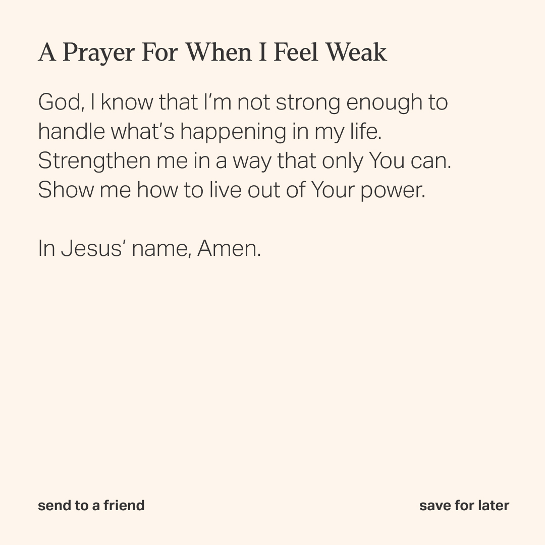 “Each time he said, ‘My grace is all you need. My power works best in weakness.’ So now I am glad to boast about my weaknesses, so that the power of Christ can work through me.” — 2 Corinthians 12:9 NLT