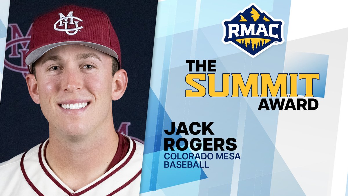RMAC Sports (@rmac_sports) on Twitter photo Congratulations to the 2025 RMAC Summit Award Winner for Baseball!
Jack Rogers, Colorado Mesa!
rmacsports.org/news/2025/5/8/β¦
#EverythingElevated | <a href="/CMUMavsBaseball/">CMU Mavs Baseball</a> Congratulations to the 2025 RMAC Summit Award Winner for Baseball!
Jack Rogers, Colorado Mesa!
rmacsports.org/news/2025/5/8/β¦
#EverythingElevated | <a href="/CMUMavsBaseball/">CMU Mavs Baseball</a>