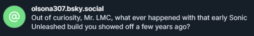 lastmincontinue's tweet photo. Got asked this, so... honest🧵on the matter.

The video of the early cutscene + scratch track?  Still here. I still plan to do a full video on some of the leaked bits we know about Unleashed that are interesting/REALLY STUPID. https://t.co/4o4M9hFi1X