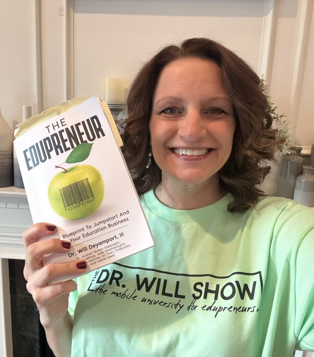 Michelle Manning (@manningtechtalk) on Twitter photo Thank you, Dr Will, for writing Edupreneur! 🍏
It is truly helping me transition from educator to edtech consultant; the guidance has been invaluable. (And TY for my shirt!)
🎙️If you missed my chat with Dr Will on his podcast, you can listen to it here:
thedrwillshowpodcast.simplecast.com/episodes/miche… Thank you, Dr Will, for writing Edupreneur! 🍏
It is truly helping me transition from educator to edtech consultant; the guidance has been invaluable. (And TY for my shirt!)
🎙️If you missed my chat with Dr Will on his podcast, you can listen to it here:
thedrwillshowpodcast.simplecast.com/episodes/miche…