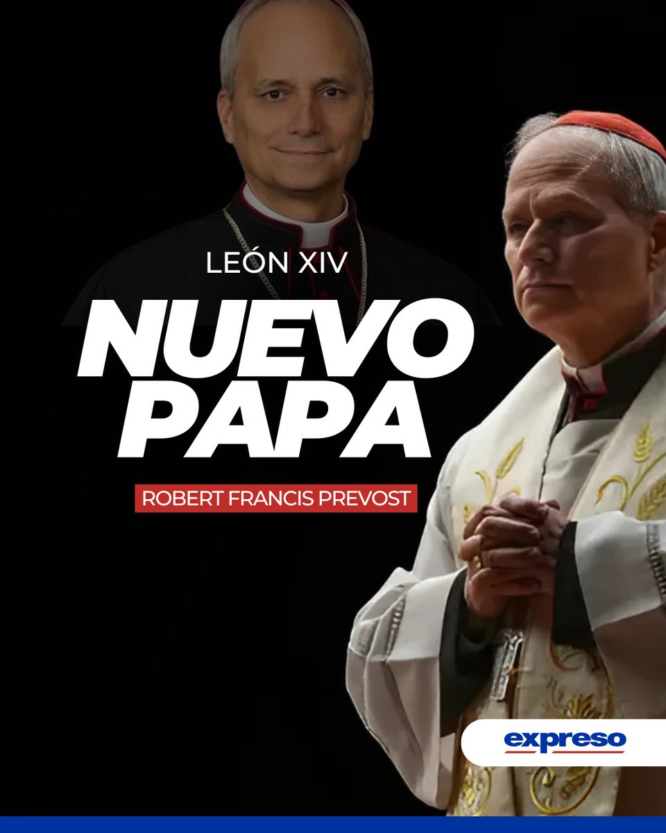 #URGENTE | Robert Francis Prevost, estadounidense de 69 años, ha sido elegido sucesor de Francisco por los 133 cardenales electores este jueves 8 de mayo de 2025. Papa León XIV, es el nombre que ha elegido.

Revisa toda la información: bit.ly/4d8FJ5n
