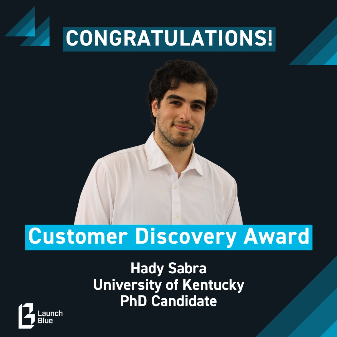 Congratulations to Hady Sabra! Hady is a recent graduate of our UAccel Quick Start + I-Corps program and the cohort winner of the Customer Discovery Award!