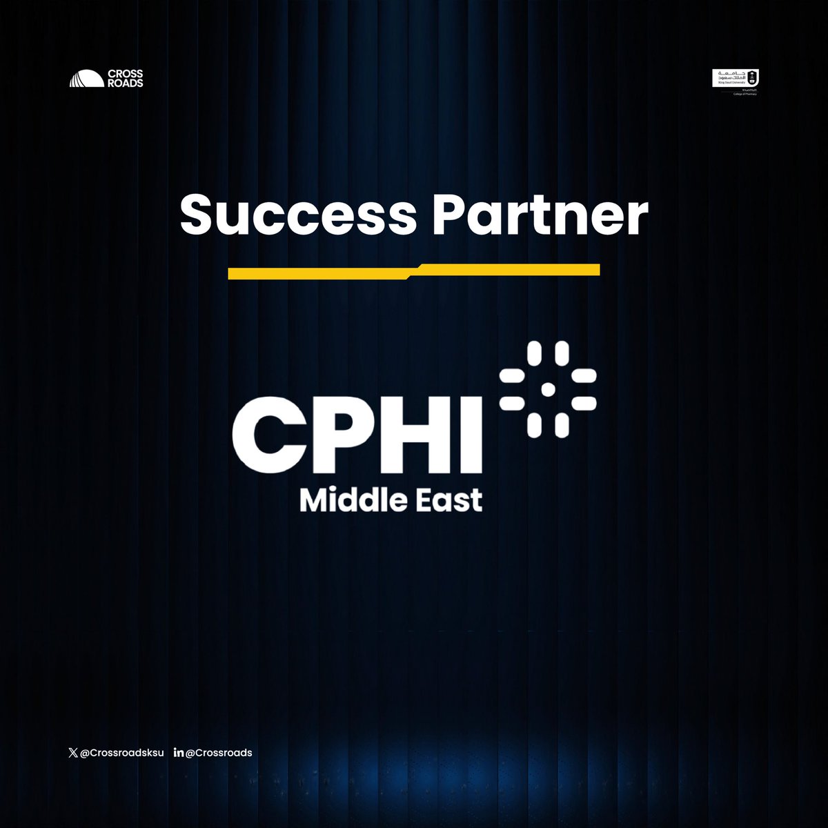 We are thrilled to announce CPHI as Crossroads 2025 Success Partner.

Register now | crossroadsksu.com/registration

#CR25 #WhatsNext?