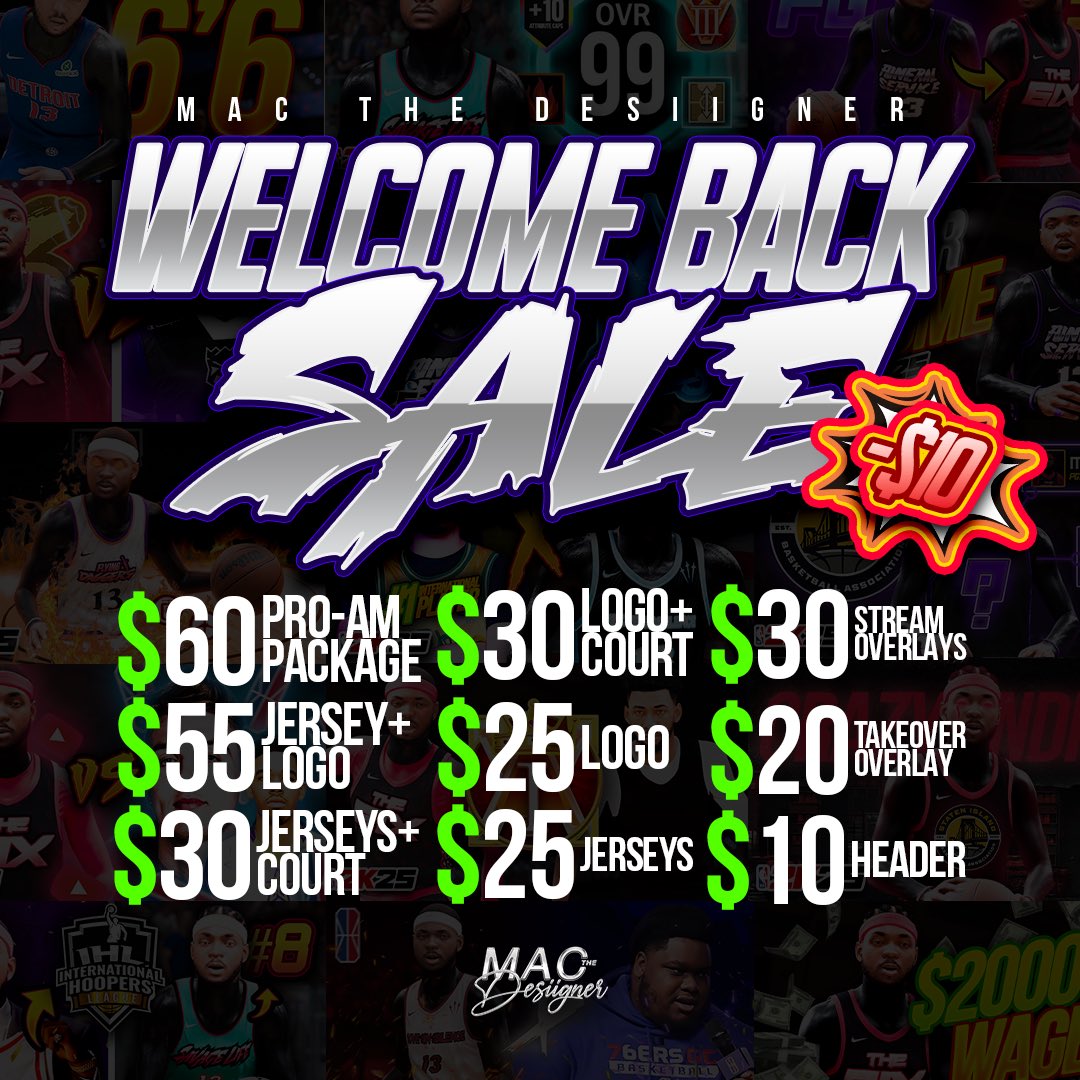 Mac ποΈ (@macthedesiigner) on Twitter photo Running a Welcome Back Sale on all 2K designs the next couple weeks
Pro-Am packages, logos, jerseys, overlaysβall discounted
DM if Interested
π€+β»οΈ
<a href="/RiskTakersGC/">RiskTakers πͺ</a>
<a href="/iNetworkSports/">iNetwork</a>
<a href="/iNetworkFX/">πΆπ‘π²πππΌπΏπΈ ππ«</a>
<a href="/NDProAmPage_/">π©ππππΈππΎππ π«ππππ</a> Running a Welcome Back Sale on all 2K designs the next couple weeks
Pro-Am packages, logos, jerseys, overlaysβall discounted
DM if Interested
π€+β»οΈ
<a href="/RiskTakersGC/">RiskTakers πͺ</a>
<a href="/iNetworkSports/">iNetwork</a>
<a href="/iNetworkFX/">πΆπ‘π²πππΌπΏπΈ ππ«</a>
<a href="/NDProAmPage_/">π©ππππΈππΎππ π«ππππ</a>