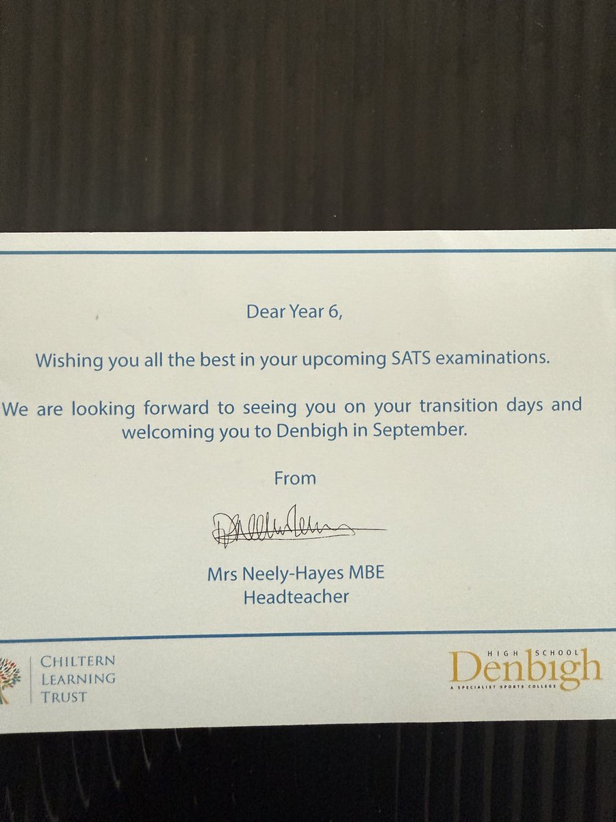 Rozina Butt (@rozinabutt2) on Twitter photo My son loved receiving this postcard. He can’t wait to start in September Thank you <a href="/DenbighHigh/">Denbigh High School</a> for being so thoughtful My son loved receiving this postcard. He can’t wait to start in September Thank you <a href="/DenbighHigh/">Denbigh High School</a> for being so thoughtful