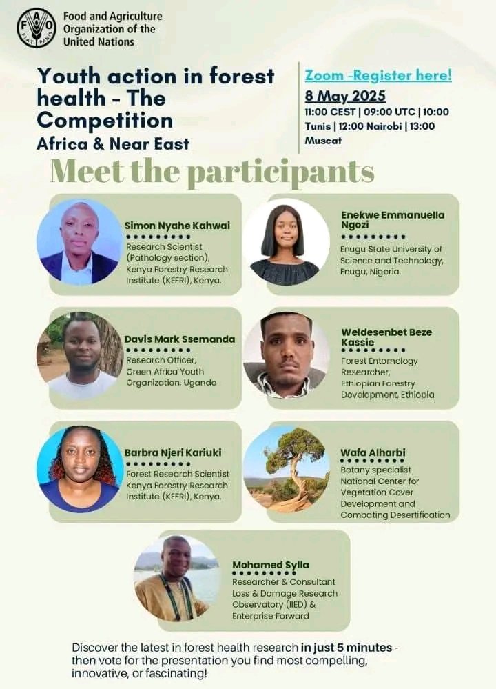 Congratulations to Simon Nyahe of KEFRI-Gede for winning the Audience Favorite Award at the FAO Youth in Forest Health Competition with his innovative climate-smart pest surveillance app—advancing sustainable forestry through research, technology and AI-driven solutions