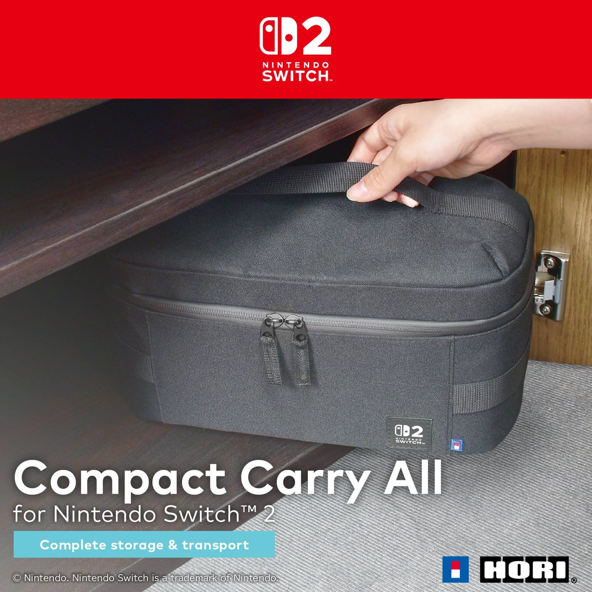 HORI_Europe's tweet image. Take your #Nintendo Switch 2 and everything that comes with it in the #HORI Compact Carry All in black!

Five spacious compartments to keep the system, dock, cables and accessories snug as you take them out and about. 

Available for pre-order @Amazon. 
#HORIGaming