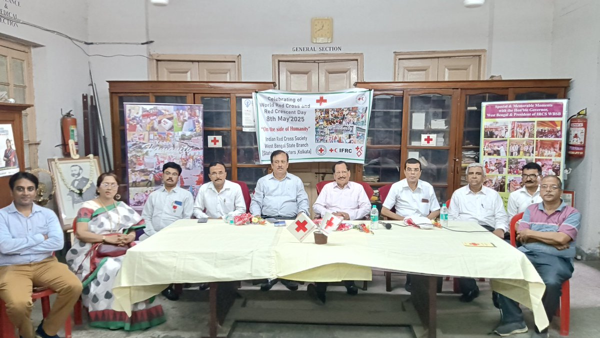 IRCS-WEST BENGAL (@ircsbengal) on Twitter photo Celebration of World Red Cross Day(8th May)held at SHQ Kolkata with the valuable presence of Mr.M.A.Wahab(IPS)& Shrikumar Bandhyapadhy -OSD to the Hon'ble Governor of WB &many Patrons,Life Members & StaffMembers of the Society.
Discussion on the Theme of "On the side of Humanity Celebration of World Red Cross Day(8th May)held at SHQ Kolkata with the valuable presence of Mr.M.A.Wahab(IPS)& Shrikumar Bandhyapadhy -OSD to the Hon'ble Governor of WB &many Patrons,Life Members & StaffMembers of the Society.
Discussion on the Theme of "On the side of Humanity