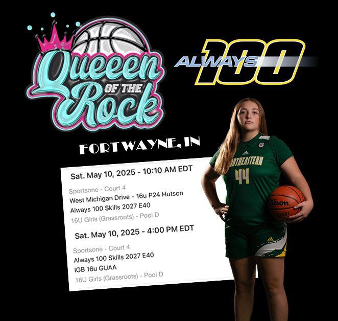 Mackenzie Johnson (@kenzjohnson_44) on Twitter photo Come out to Fort Wayne this weekend to the Queen Of The Rock and watch my teammates and I hoop! <a href="/Always100_TMH/">Always 100 Basketball</a> <a href="/Always100Sk27/">Always 100 Skills 2027E40/2028 Dream E40</a> Come out to Fort Wayne this weekend to the Queen Of The Rock and watch my teammates and I hoop! <a href="/Always100_TMH/">Always 100 Basketball</a> <a href="/Always100Sk27/">Always 100 Skills 2027E40/2028 Dream E40</a>