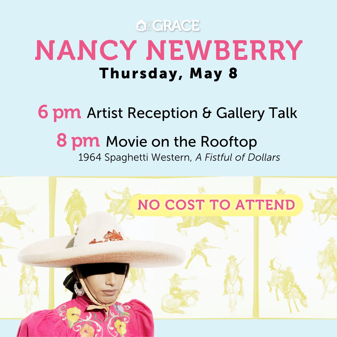 Join us 6pm tonight @thegracemuseum for a FREE artist reception with photographer Nancy Newberry to celebrate her Spaghetti Western themed exhibition, Extraños Magníficos. Stay for a special screening of A Fistful of Dollars @ 8pm on the Grace Rooftop - spots are limited!