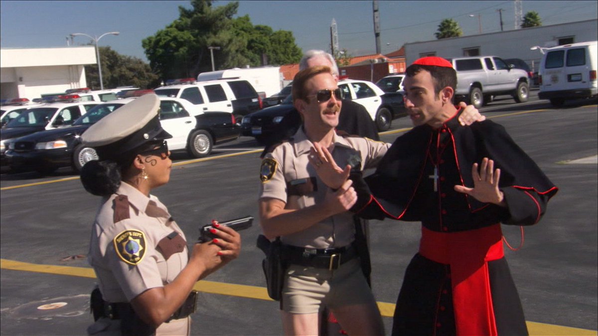 Attention! I'm the new Pope. #Reno911!