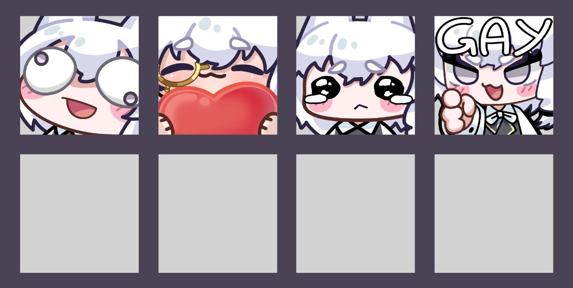 今天淺碰了一下貼圖，
我基本沒甚麼在畫貼圖的，
但感覺畫得不錯。(尤其是委託人讓我自由發揮的第四張
希望之後開成模板會有人來包，
喜歡的歡迎幫我下面隨便留言，
之後開委託，有來留言的通通折五百。
̿̿ ̿̿ ̿̿ ̿'̿’\̵͇̿̿\з=( ͠° ͟ʖ ͡°)=ε/̵͇̿̿/‘̿̿ ̿ ̿ ̿ ̿ ̿