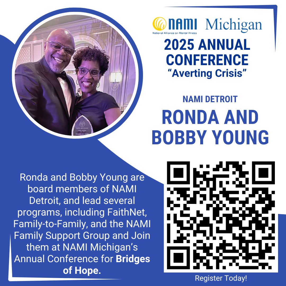 There is still time to register for NAMI Michigan's Annual Conference 2025 from May 22nd to May 24th at the Sheraton of Ann Arbor! Join our incredible presenters this year and sign up today! namimi.org Scholarships are available as well! #namimi