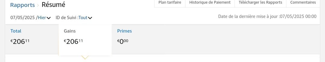 LeSEODream's tweet photo. Ça tourne toujours 

206€ de commissions générées hier.

C'est des revenus passifs, c'est apparu tout seul sur mon tableau de bord 🤷‍♂️

(avec un peu de travail avant quand même, faut pas déconner) https://t.co/RFVmzKbFHv